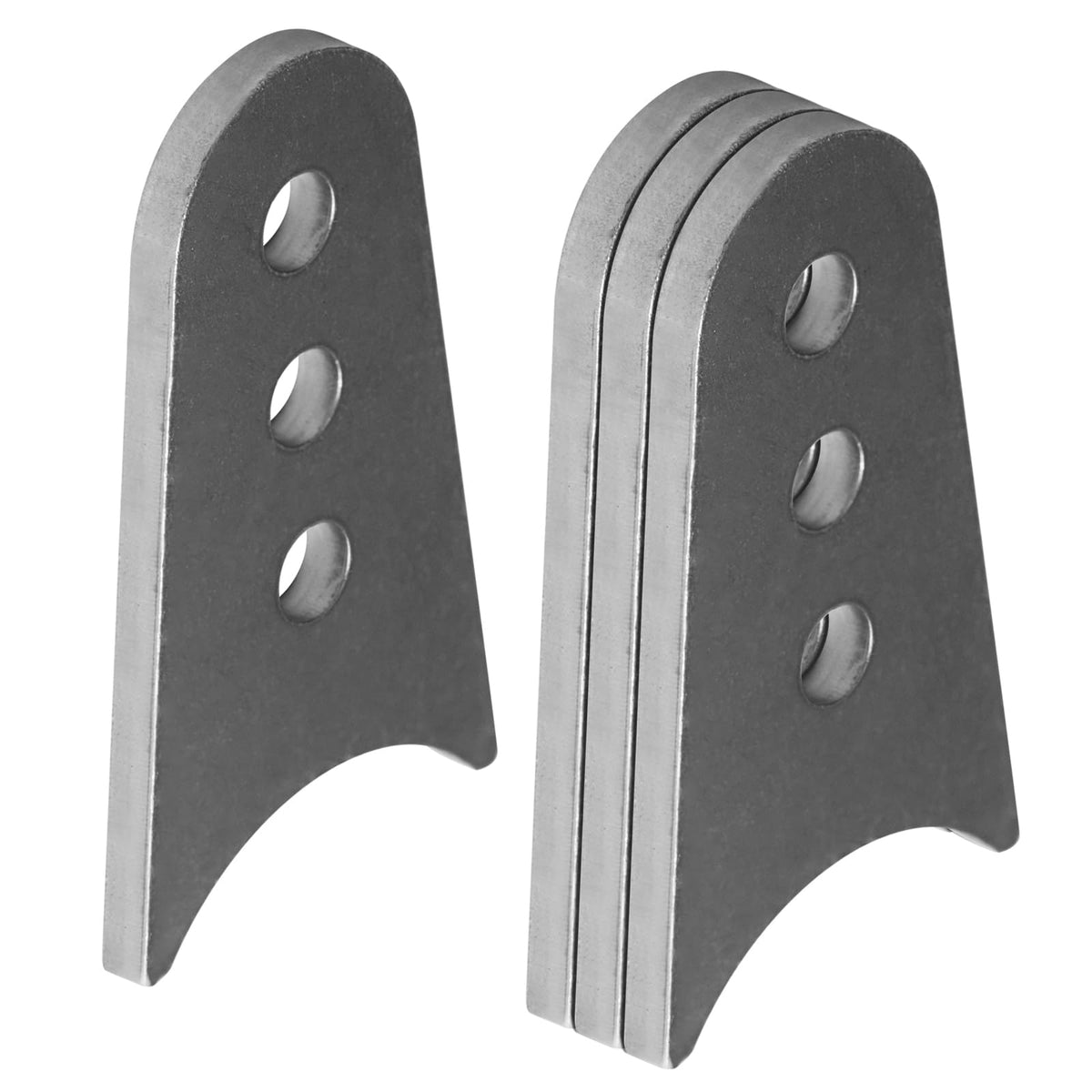 Fanmao front view of four weld-on shock tabs showing fit and uniformity benefit
