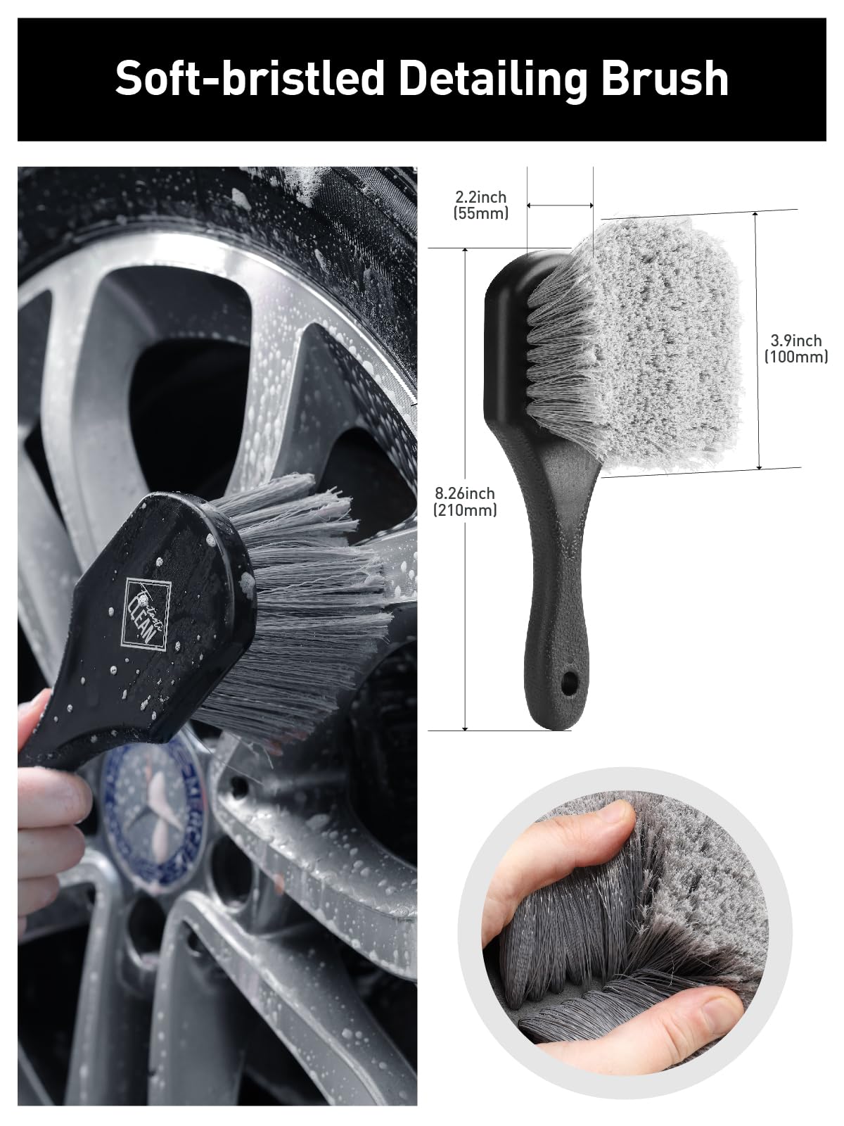 Fantasticlean flexible shaft angled to reach tight wheel recesses