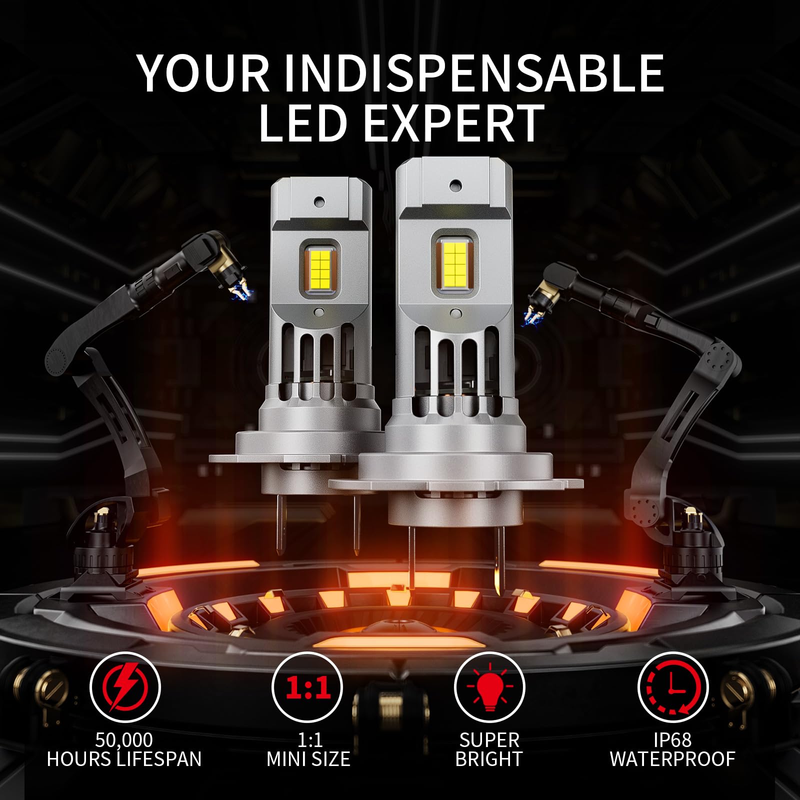 FANTELI next to a standard bulb to show 1:1 size and simple swap benefit