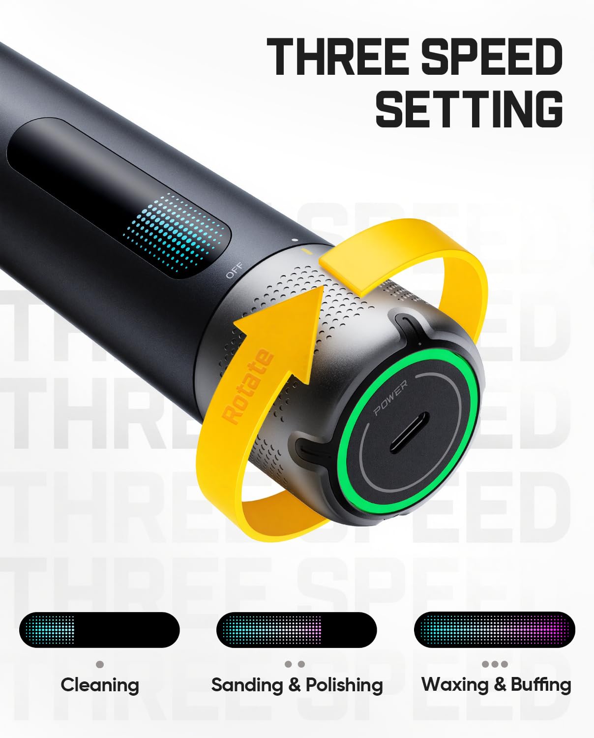 Fanttik P10 Pro polishing a side mirror demonstrating precise access to tight spots benefit