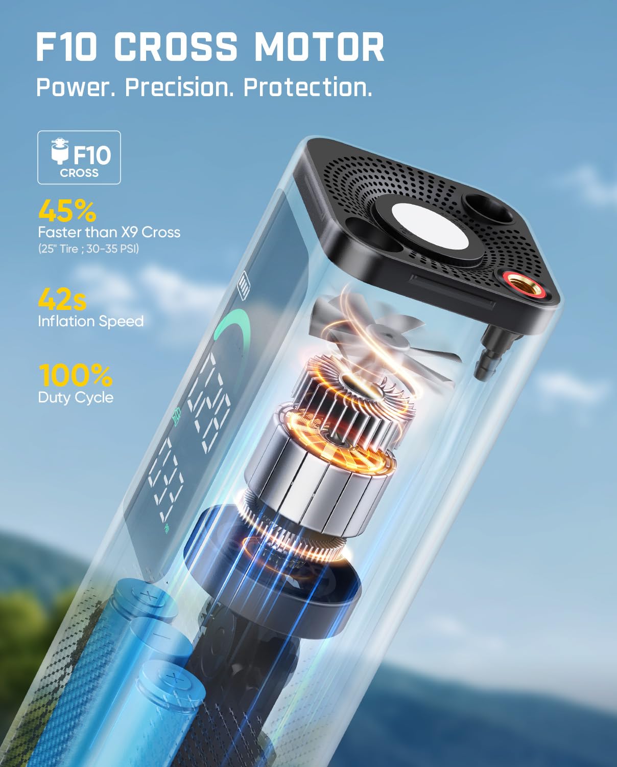 Fanttik X10 control panel and digital display, precise pressure selection benefit