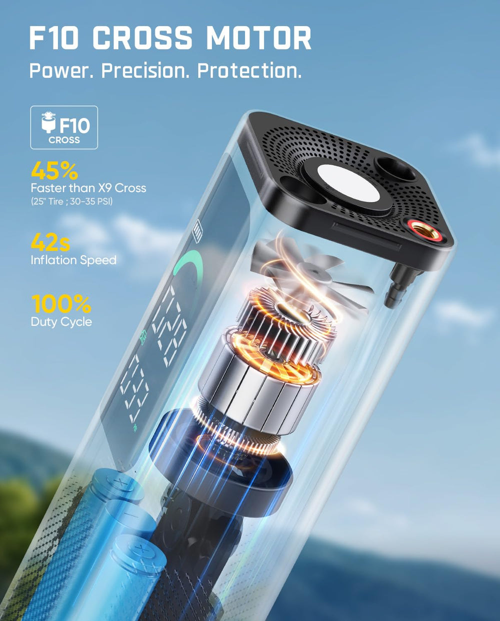 Fanttik X10 control panel and digital display, precise pressure selection benefit