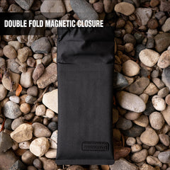 Faraday Defense magnetic double-fold closure close detail for fast secure sealing benefit