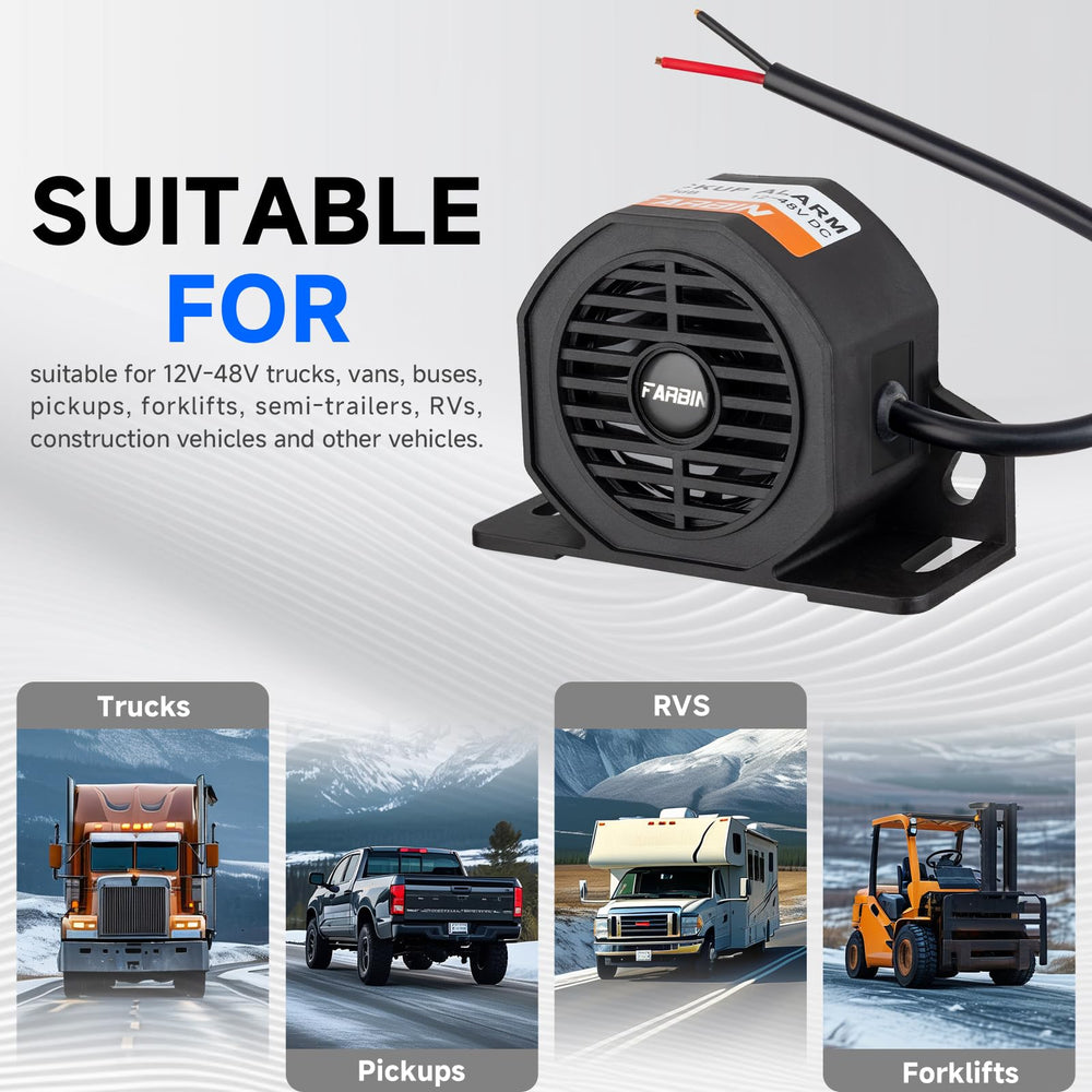 FARBIN alarm in construction setting showing audible alert improves site safety benefit