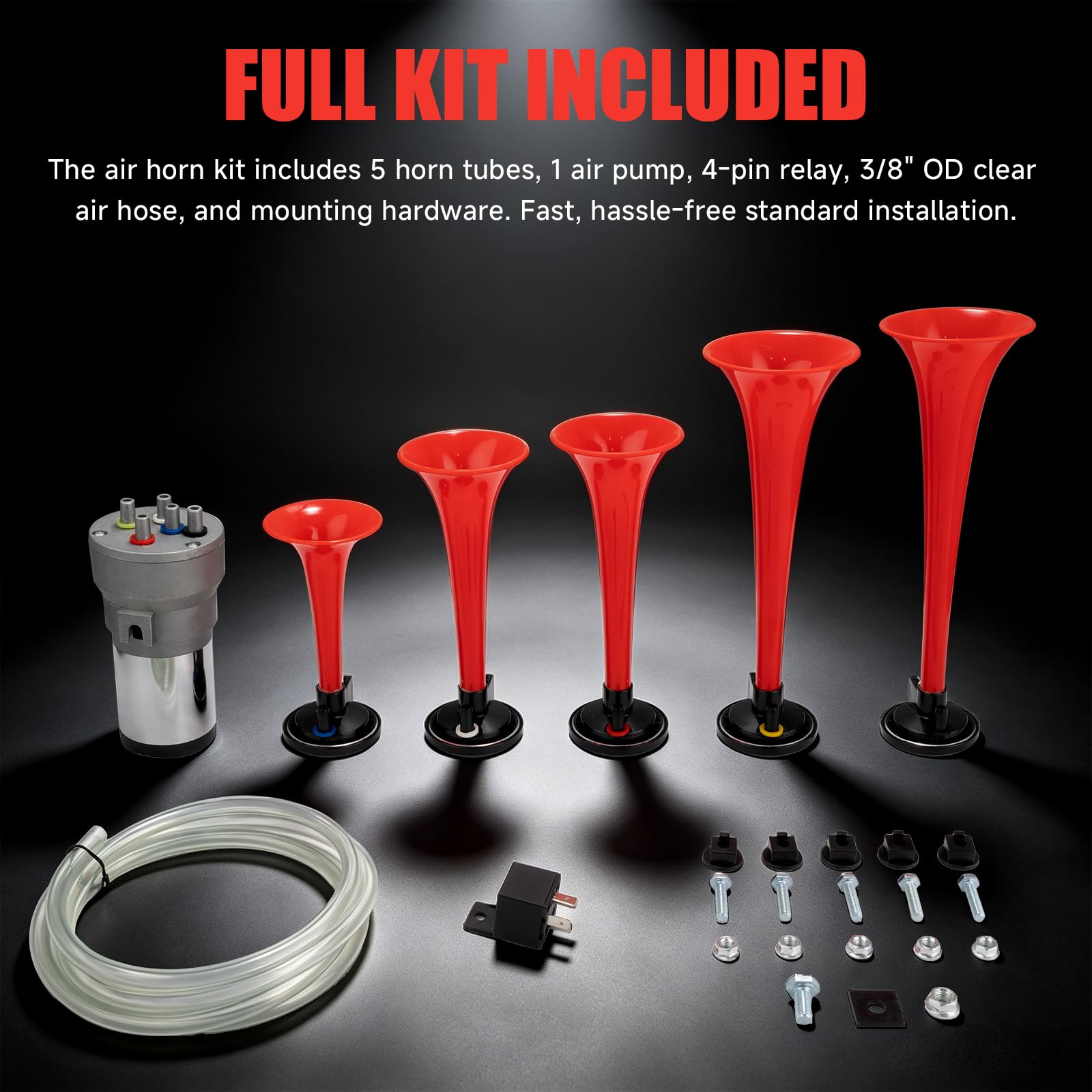 FARBIN horn mounted under hood demonstrating compact fit and robust protection