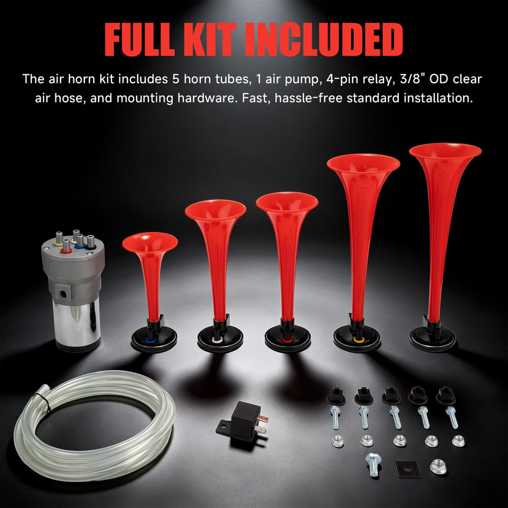 FARBIN horn mounted under hood demonstrating compact fit and robust protection