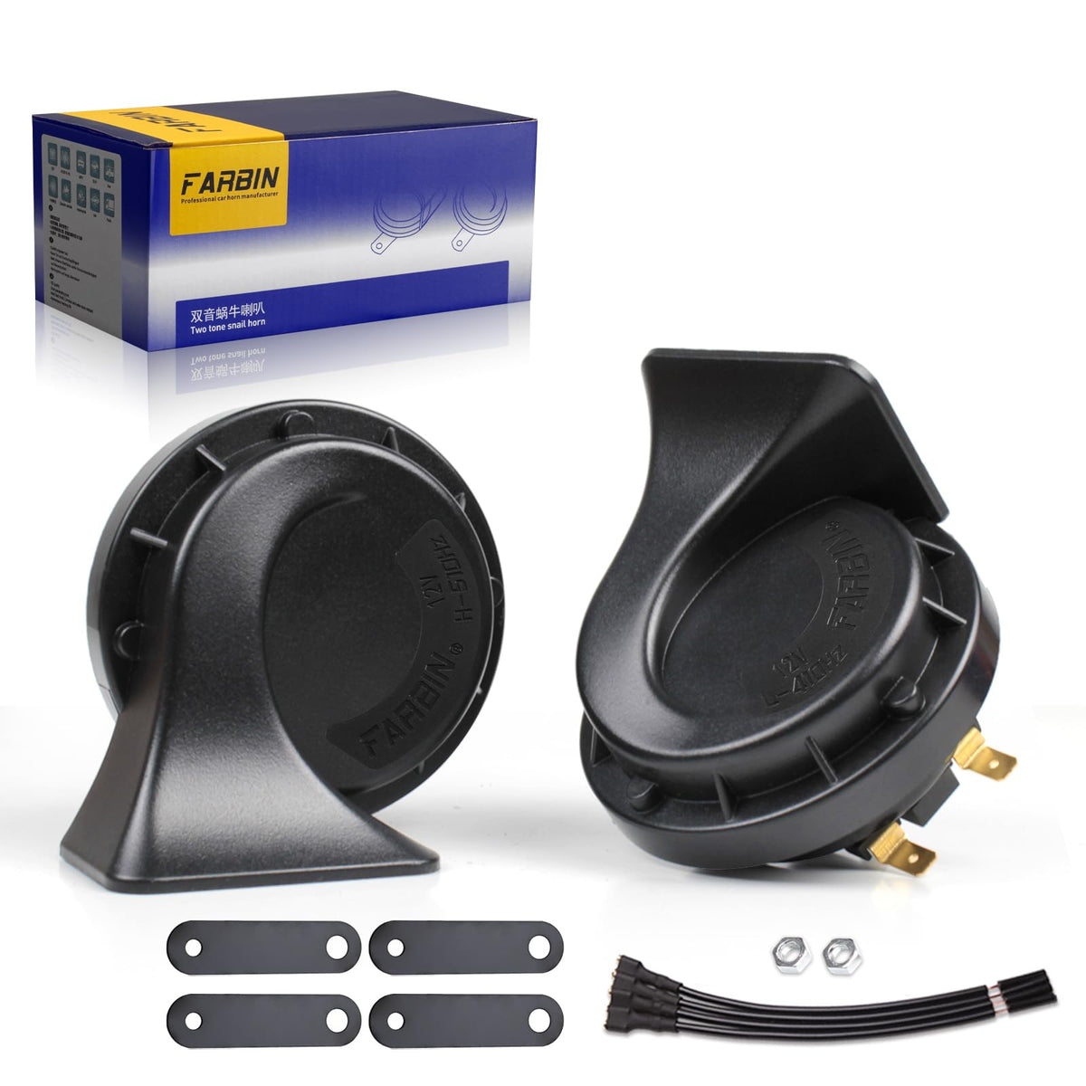 FARBIN front view compact horn showing robust design and loud signaling