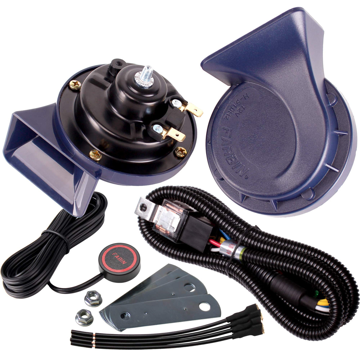 FARBIN horn front view showing dual-tone face and benefit of clear sound