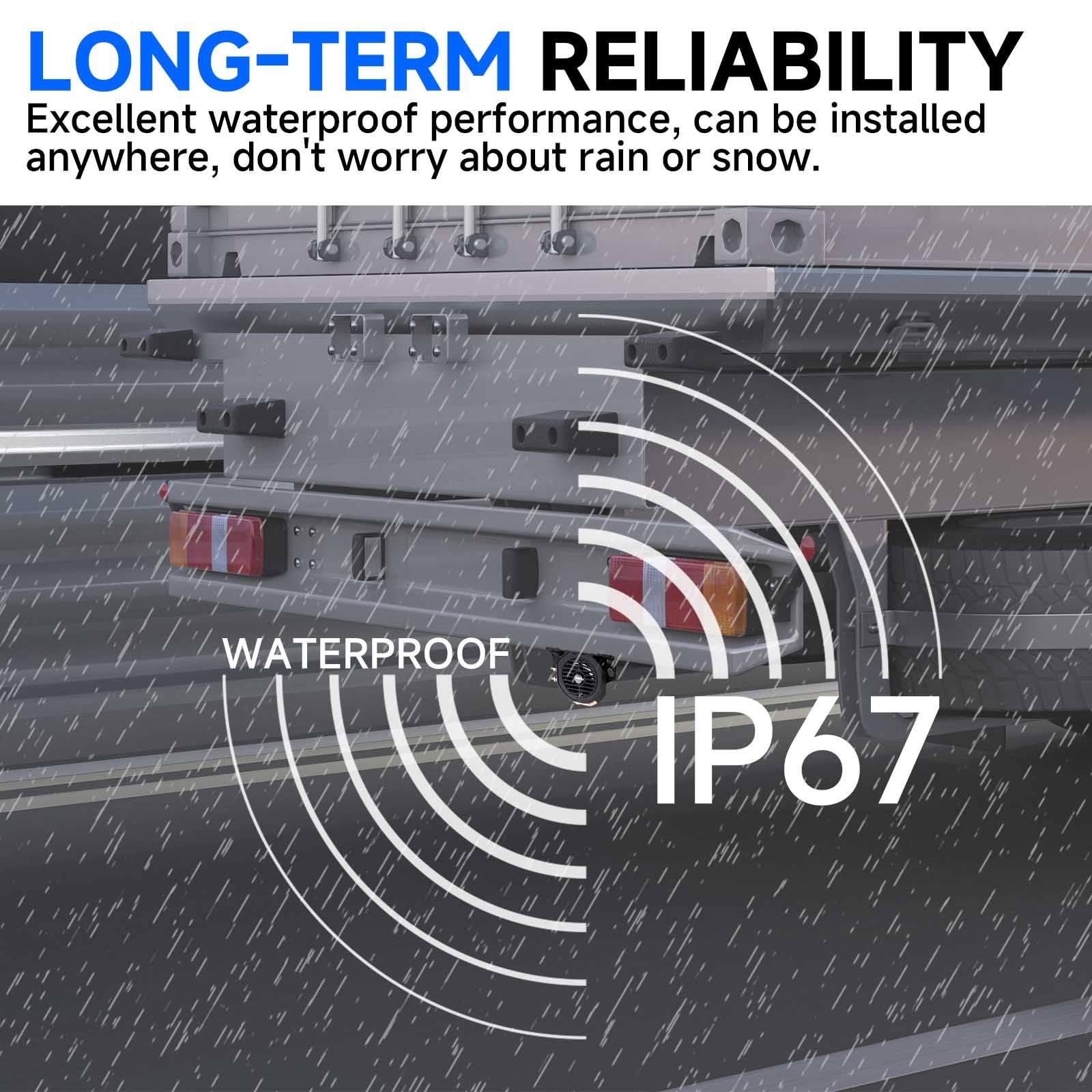 FARBIN installed on truck rear demonstrating audible warning coverage benefit