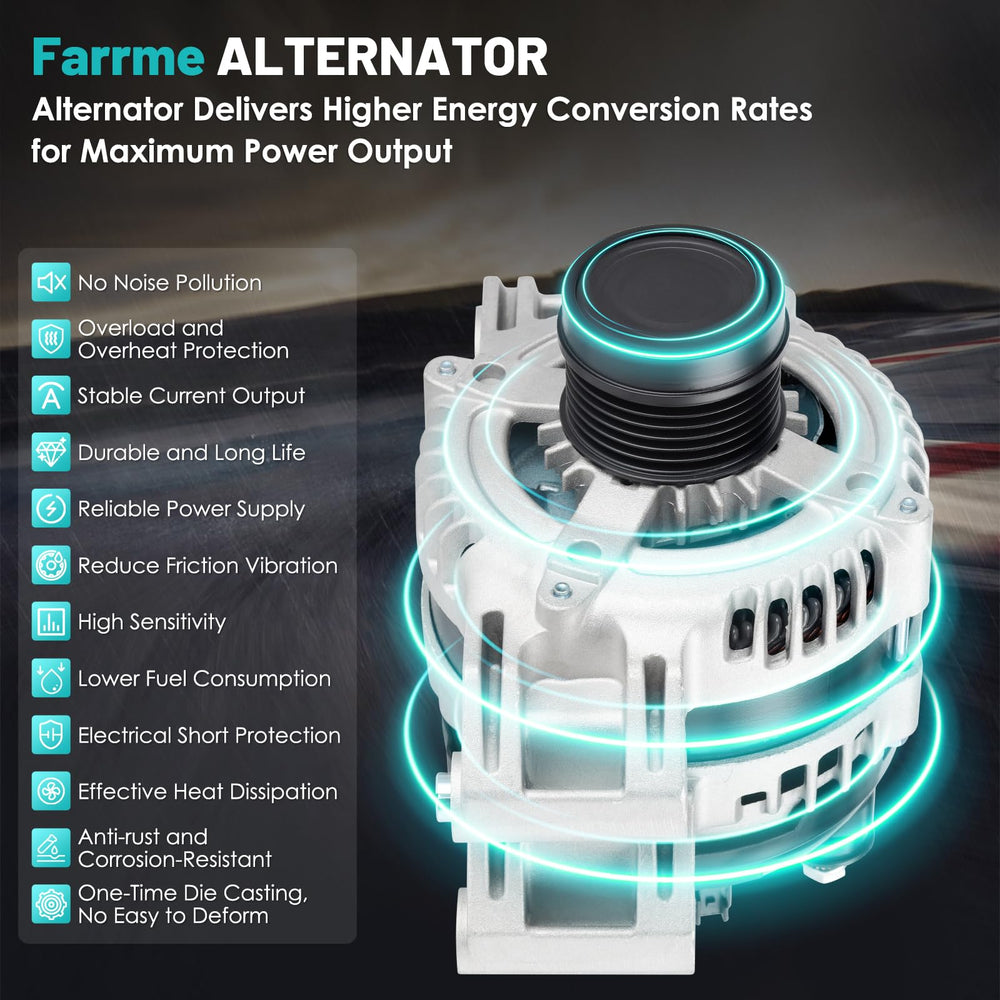 Farrme alternator installed in engine bay demonstrating direct-fit, ready-to-use benefit