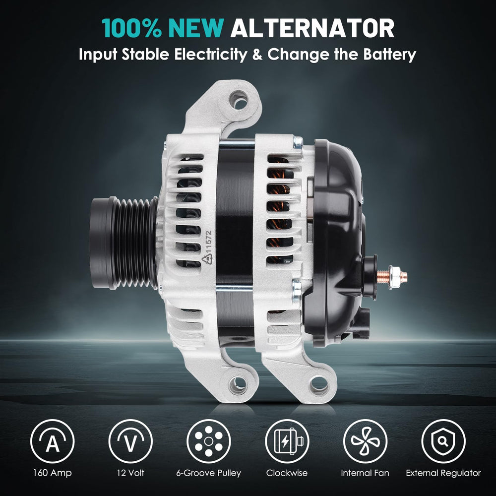 Farrme alternator side label and terminals view showing clear part numbers and fitment benefit