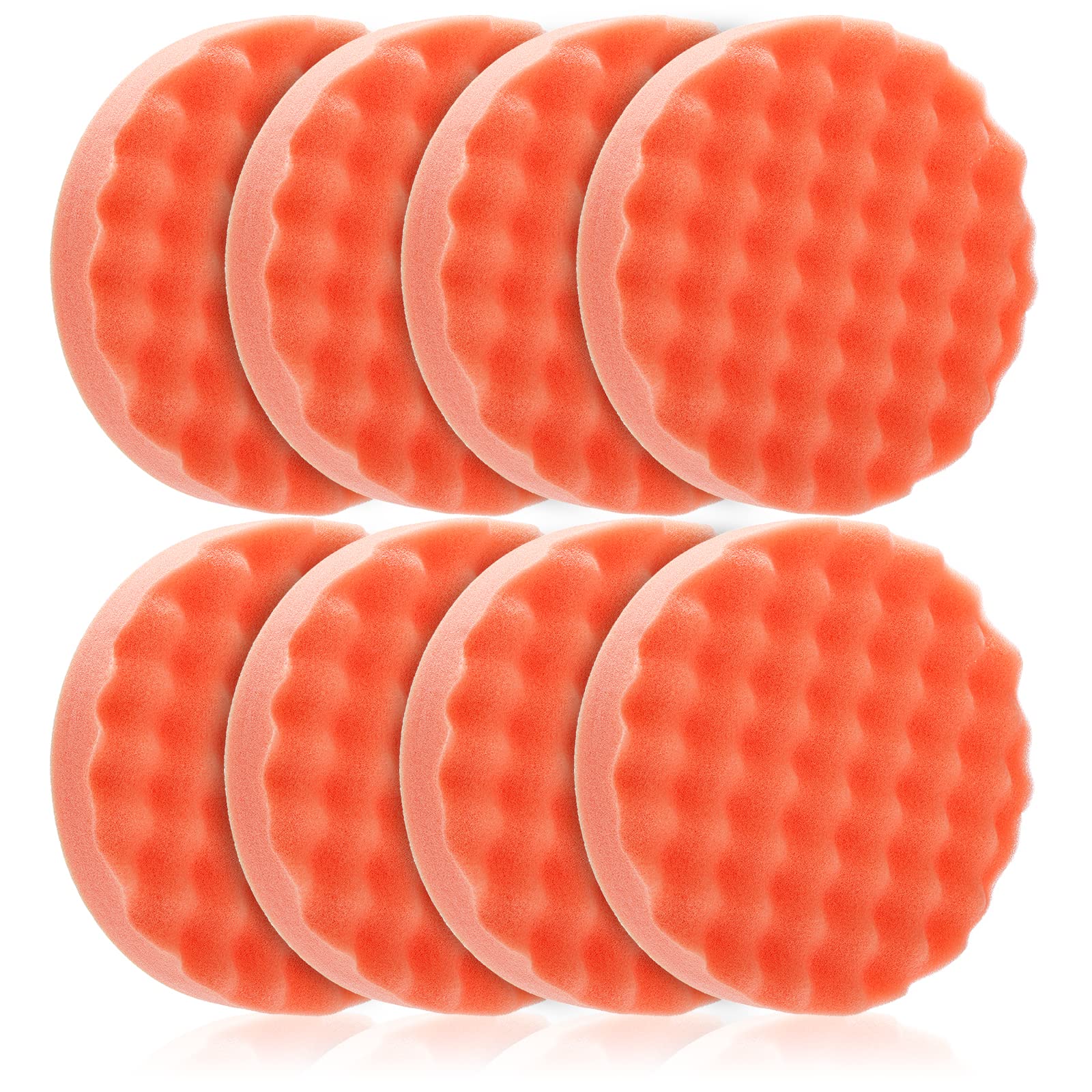 Fasmov front stack of eight 6-inch waffle pads showing neat storage and easy selection