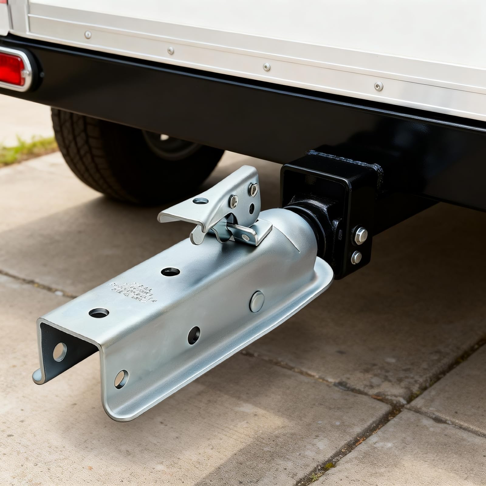 Fasmov coupler with safety pin and lock for added towing security