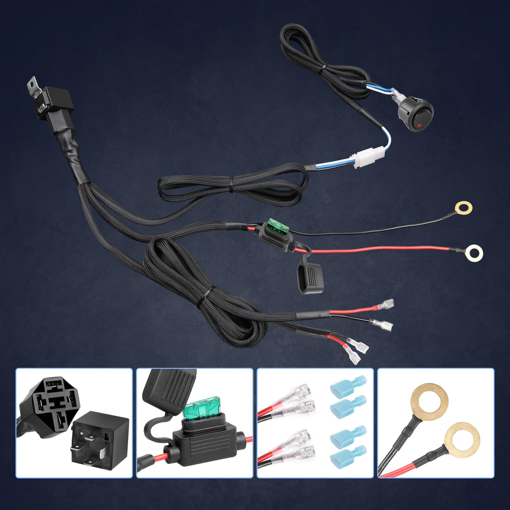 Fastchoy Auto harness laid out in truck showing scale and long reach for flexible mounting options