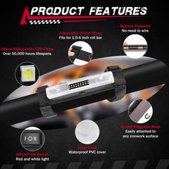 FASTCHOY AUTO magnet base attached to metal roll bar for secure, tool-free mounting
