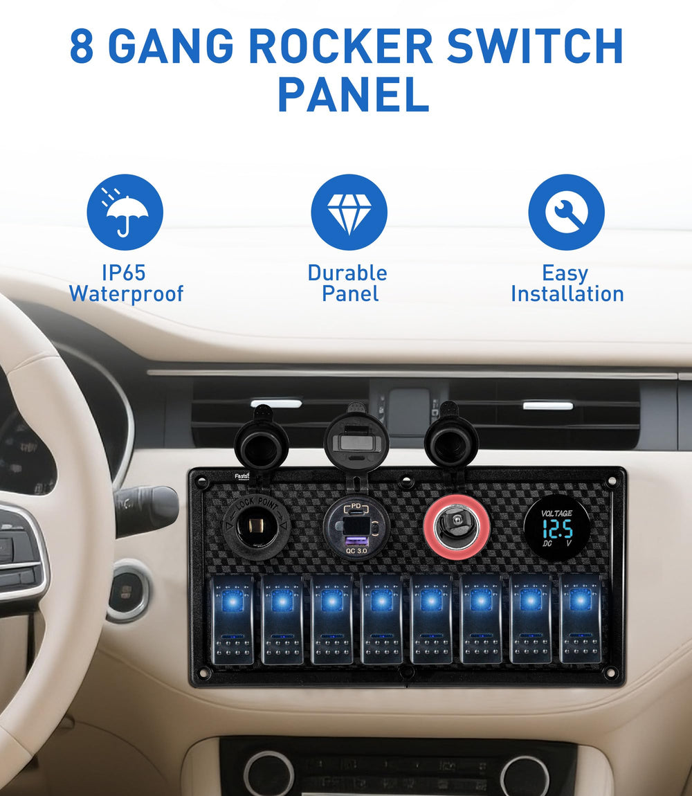 FASTSTORM close-up of sealed rocker switches for durable protection