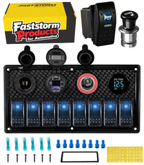 FASTSTORM front panel overview showing all controls and benefits