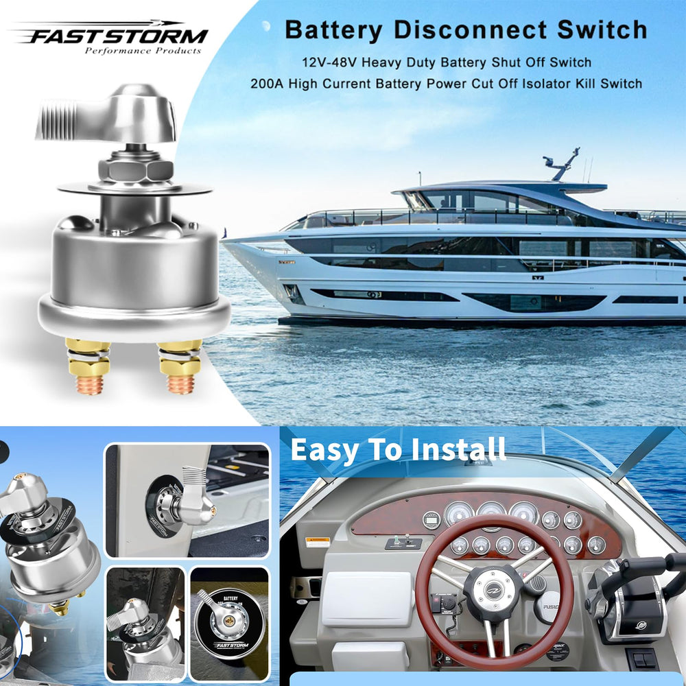 FASTSTORM aluminum housing side view showing corrosion resistance for marine use