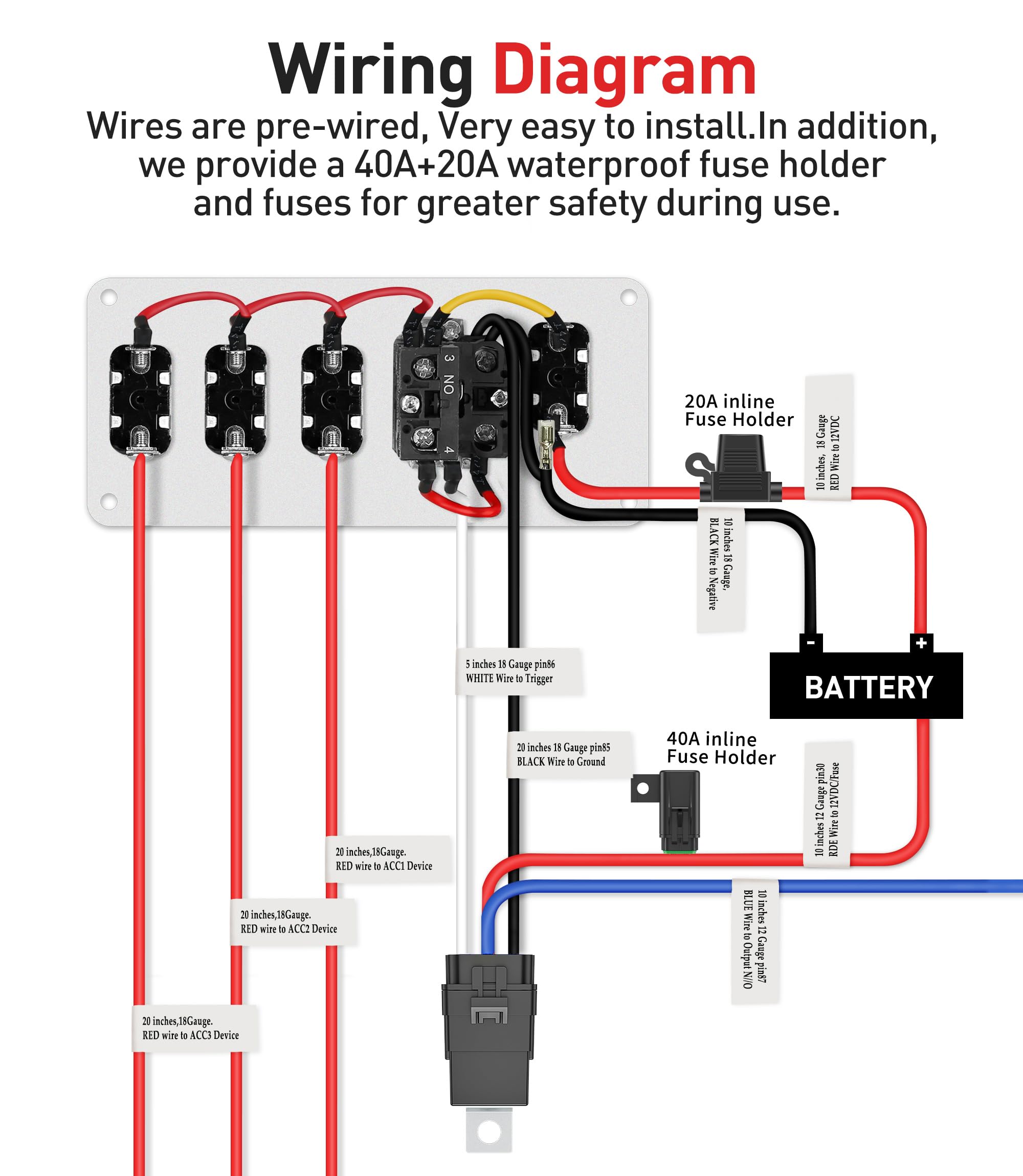 FASTSTORM accessory toggle switches detail showing waterproof control benefits
