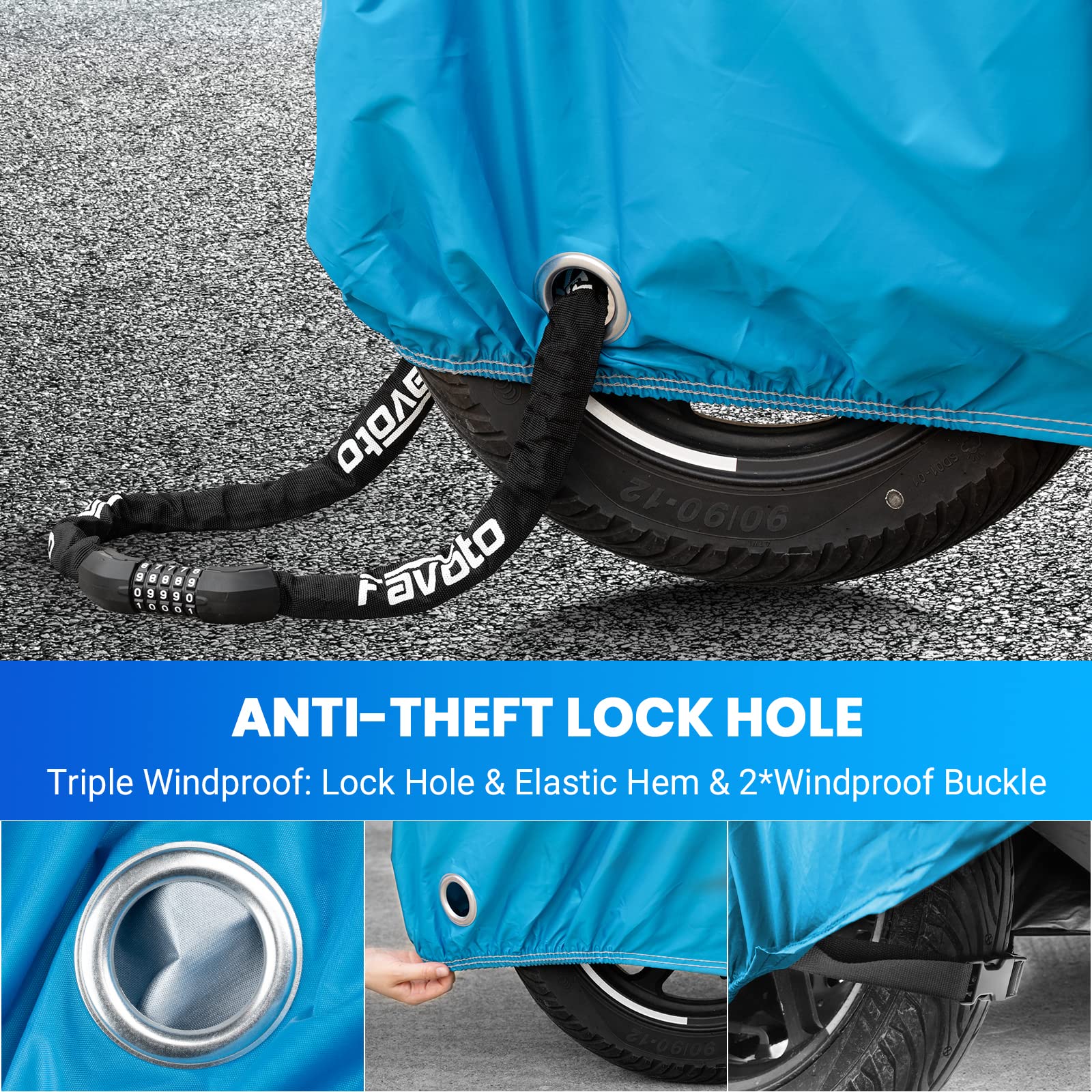 Favoto cover fitted on cruiser bike outdoors safeguarding paint and seat