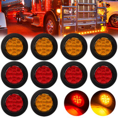 FBAAUKUS front view round marker light showing compact sealed design and improved visibility