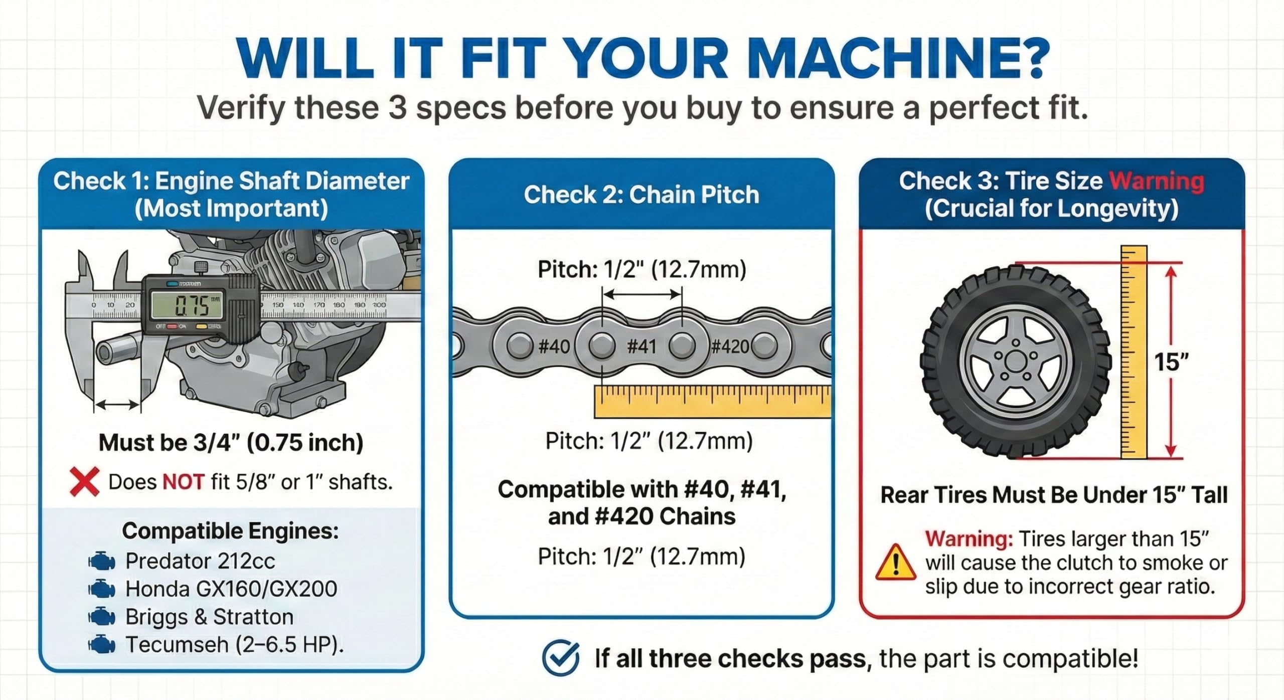 FDJ clutch engaging chain showing tooth fit for smoother power transfer
