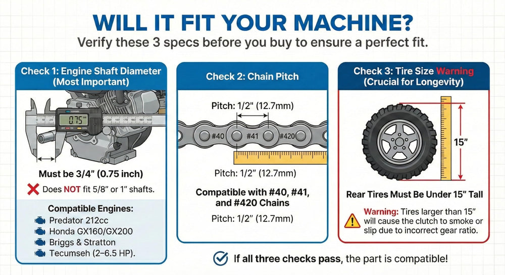 FDJ clutch engaging chain showing tooth fit for smoother power transfer