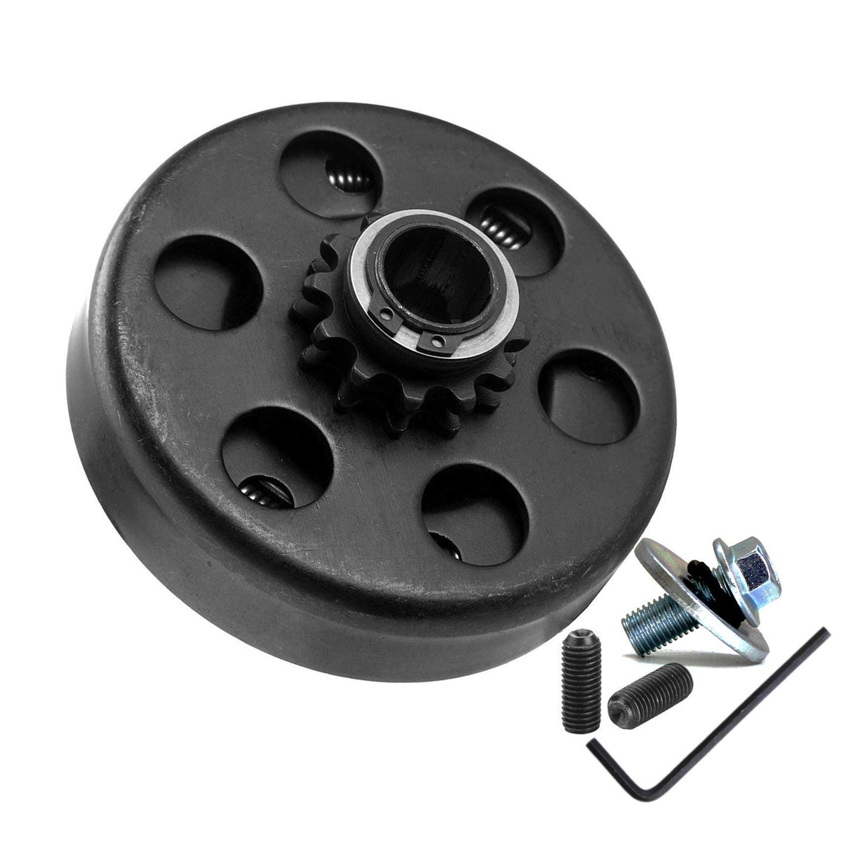 FDJ Predator 212 clutch front view showing mounting face and benefit of secure fit
