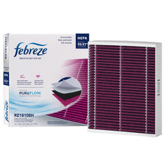 Febreze front packaging showing PUREFLOW RZ18108H for easy identification and freshness