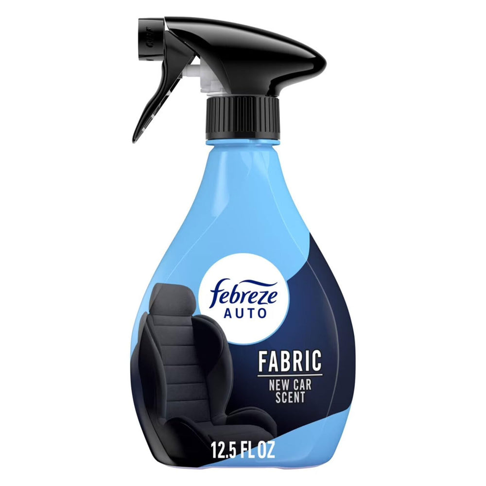 Febreze spraying on car upholstery to remove embedded odors