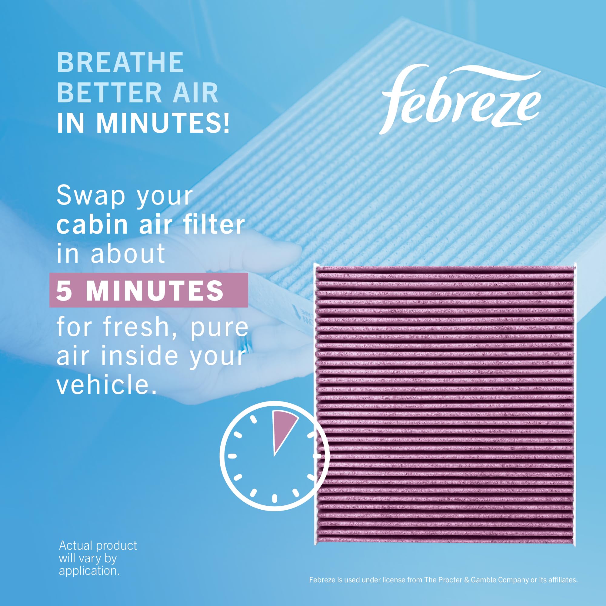 Febreze label and OEM replacements illustrating compatibility benefit