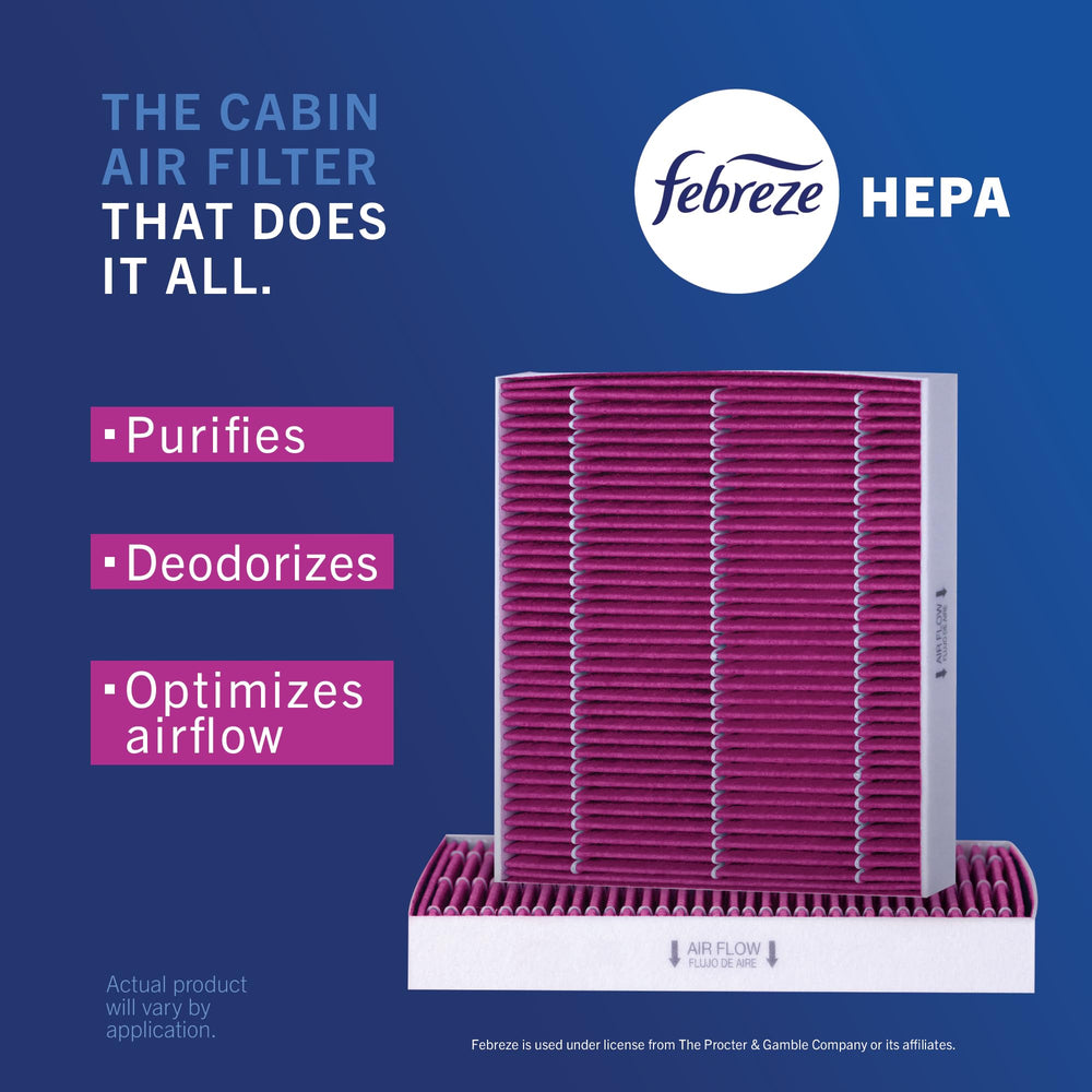 Febreze filtration layers cross-section showing multi-layer protection