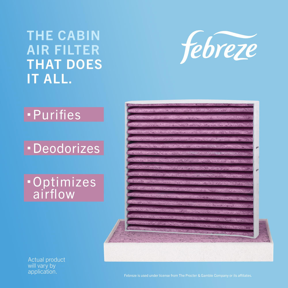 Febreze filter being installed in car HVAC housing for cleaner airflow