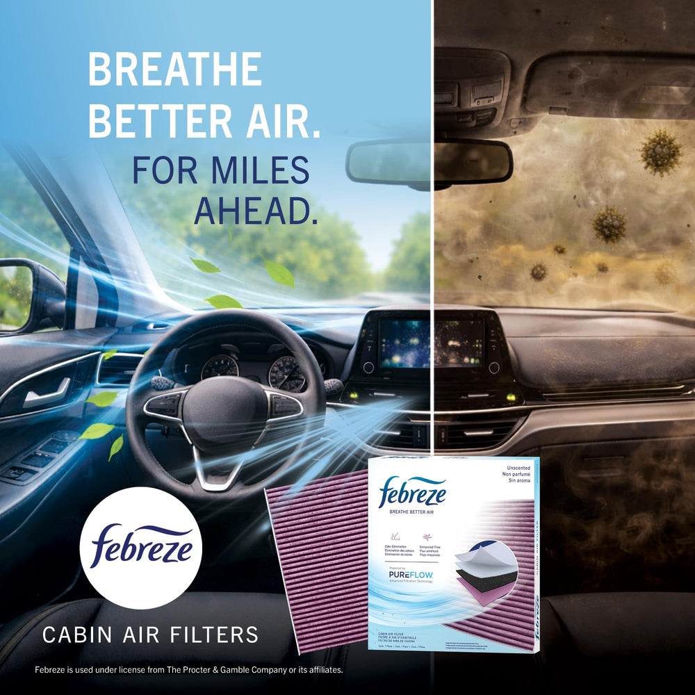 Febreze capturing pollen and dust to help reduce cabin allergens