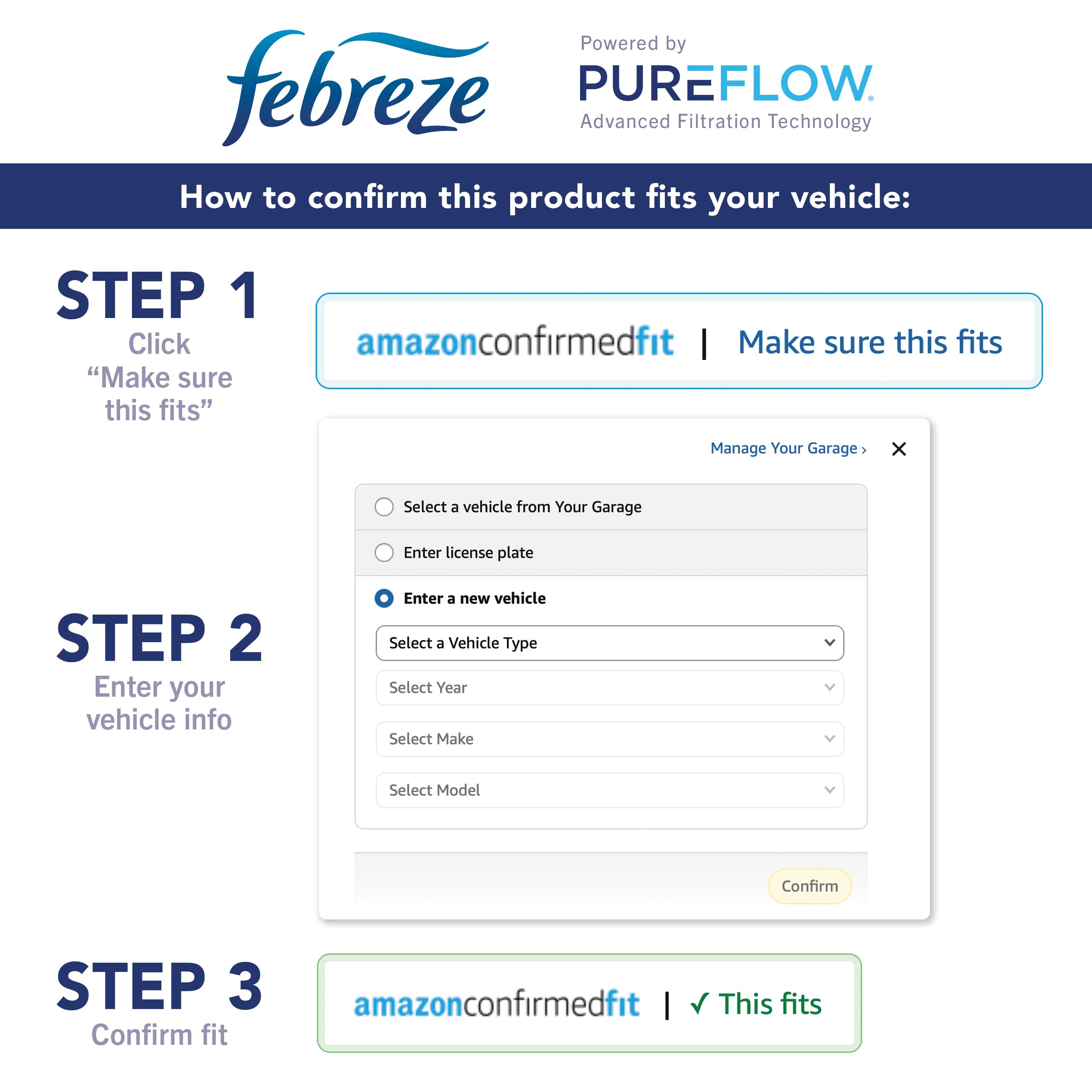 Febreze PUREFLOW demonstration collecting dust and pollen particles