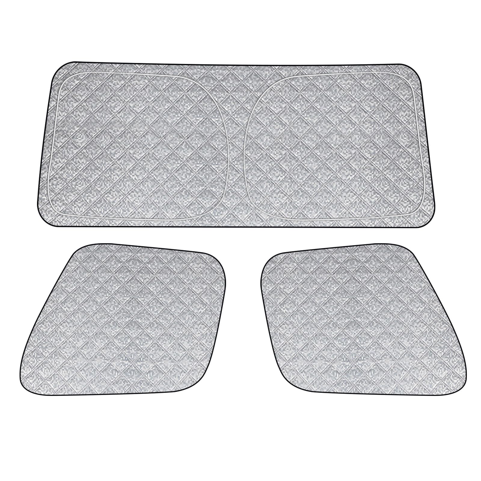 Federedevo front windshield shade showing precise custom fit and cockpit cooling benefit