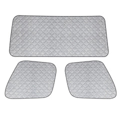 Federedevo front windshield shade showing precise custom fit and cockpit cooling benefit