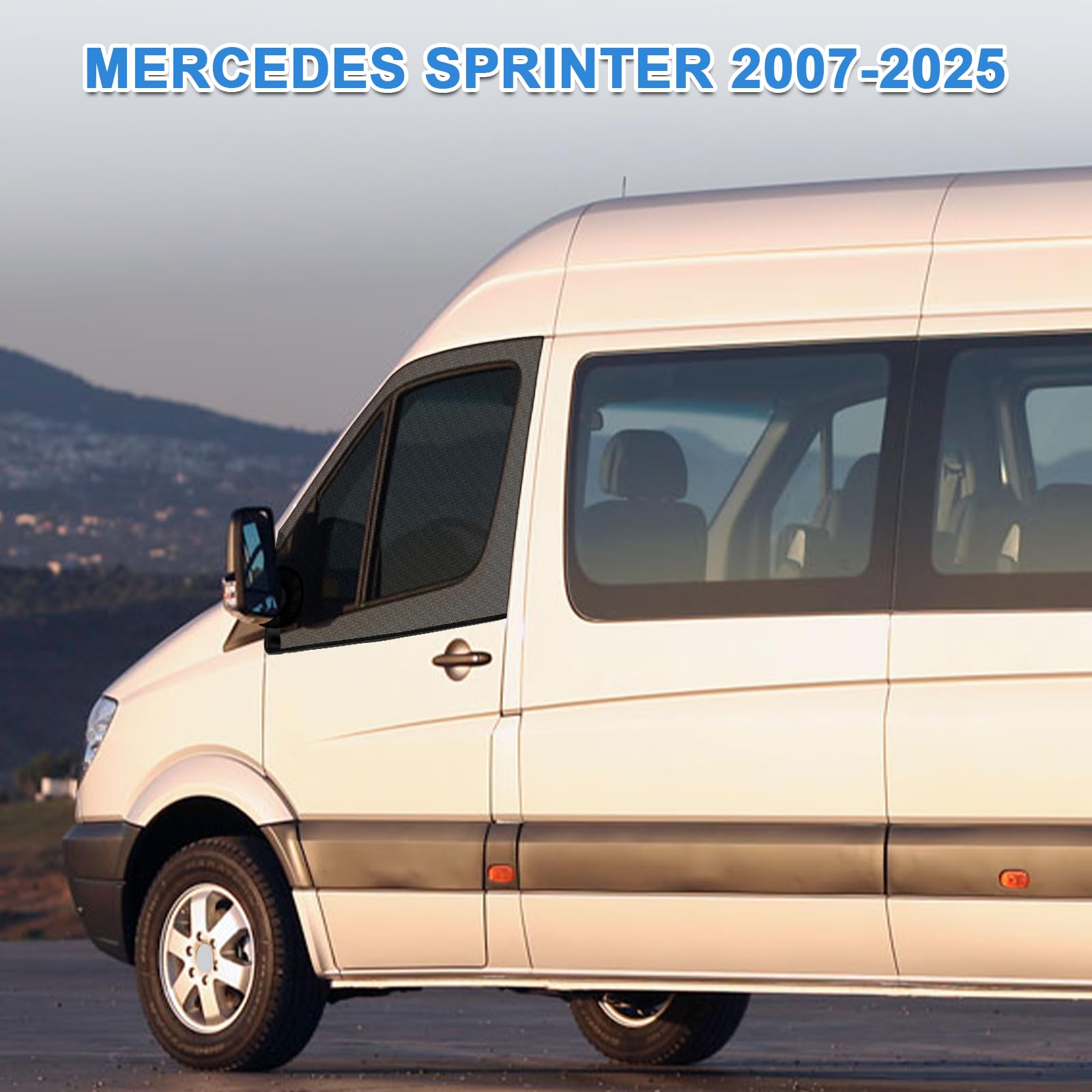 Federedevo installed on Sprinter door side view providing ventilated protection