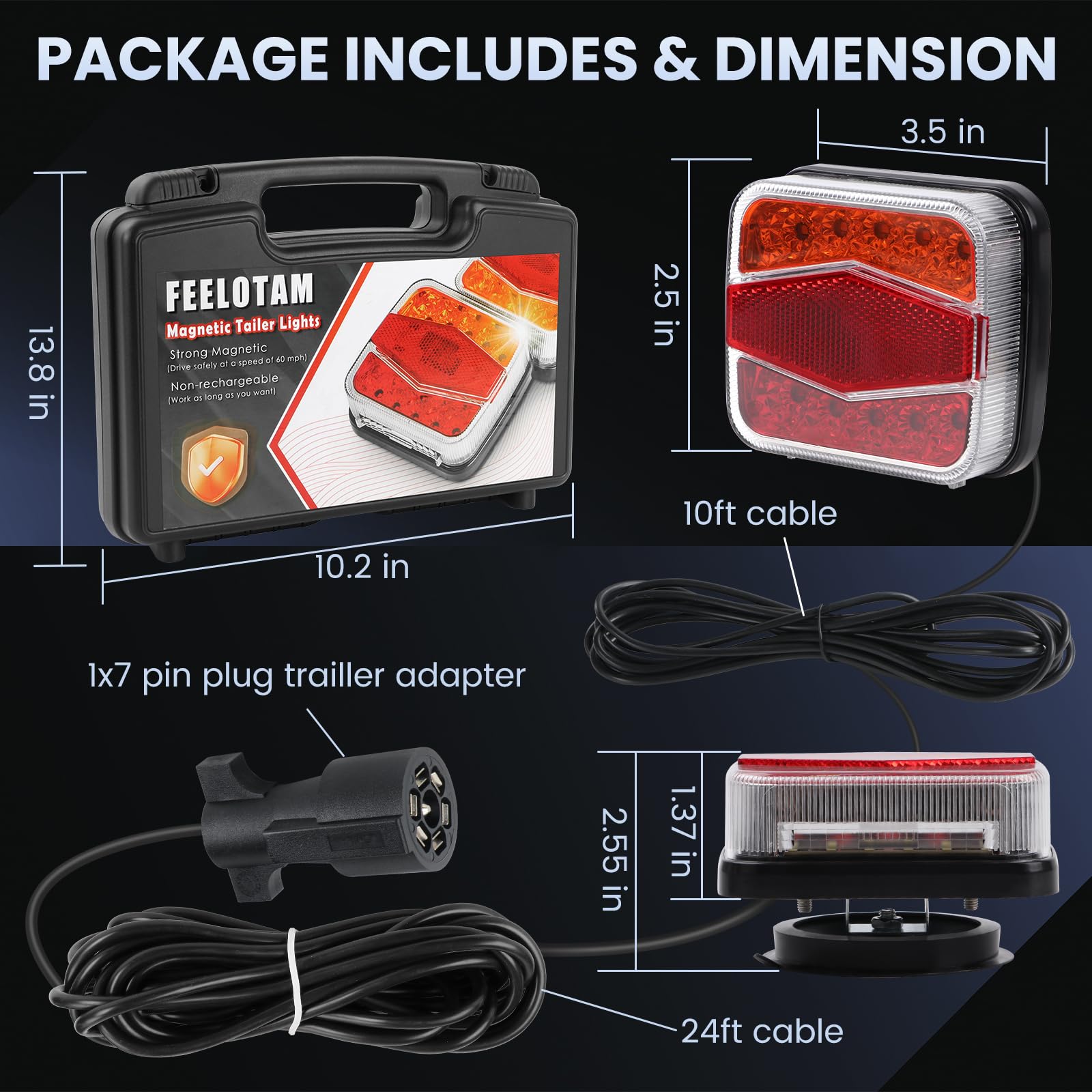 FEELOTAM license plate light illuminated improving rear visibility and compliance