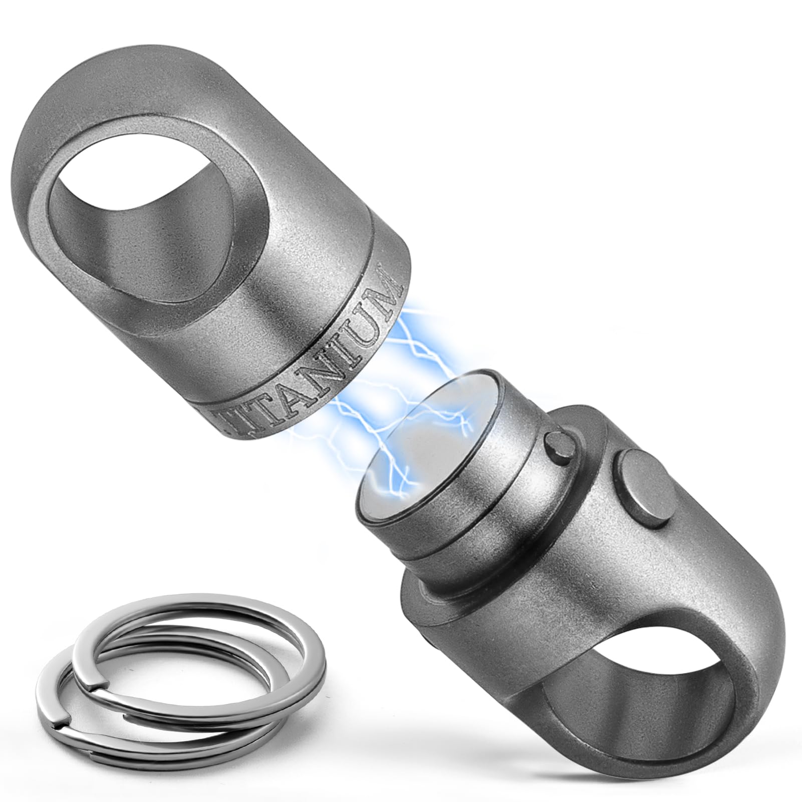 FEGVE front view of keychain showing compact form and secure hold