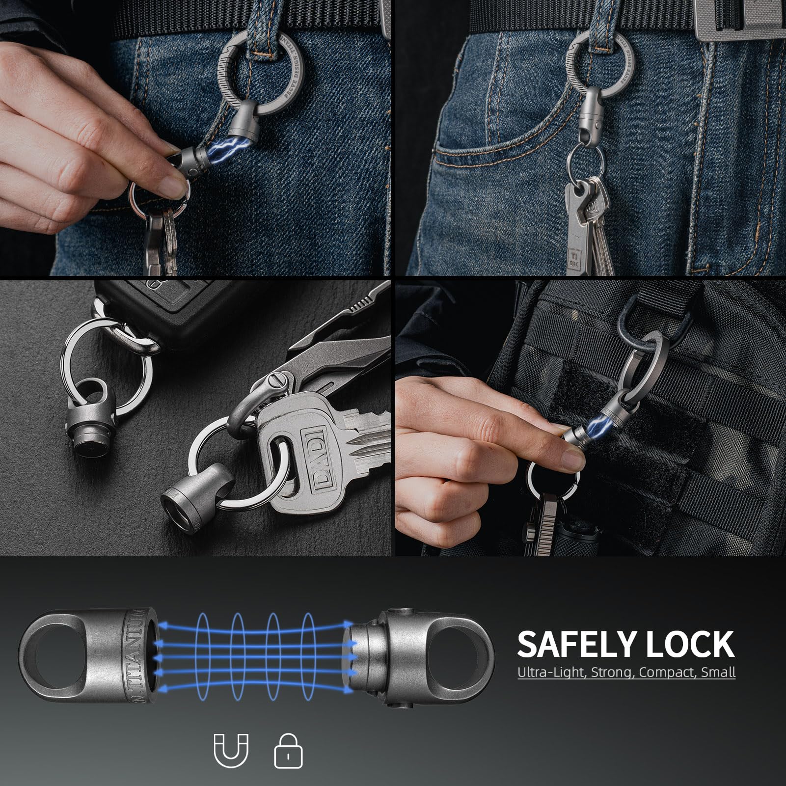 FEGVE attached to a bag loop showing easy access and reliability