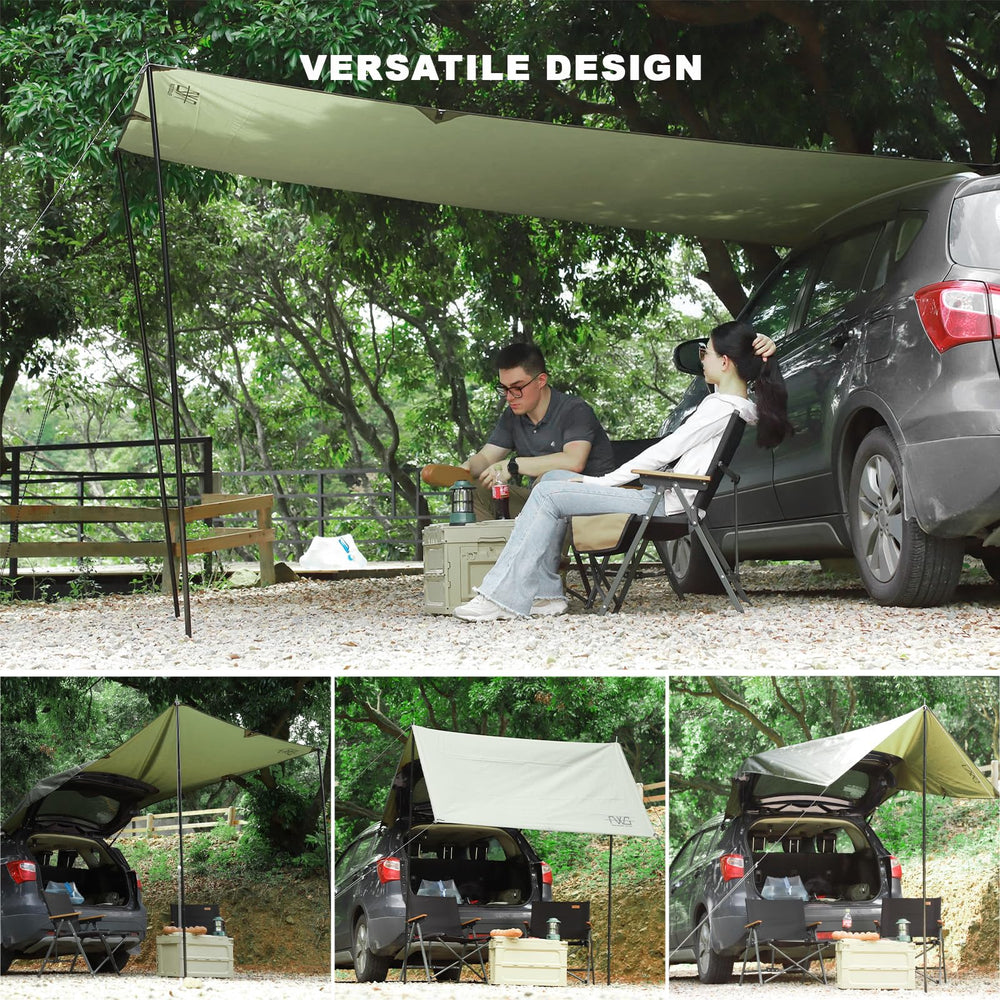 FEIWOOD GEAR awning attached to SUV creating instant shaded area