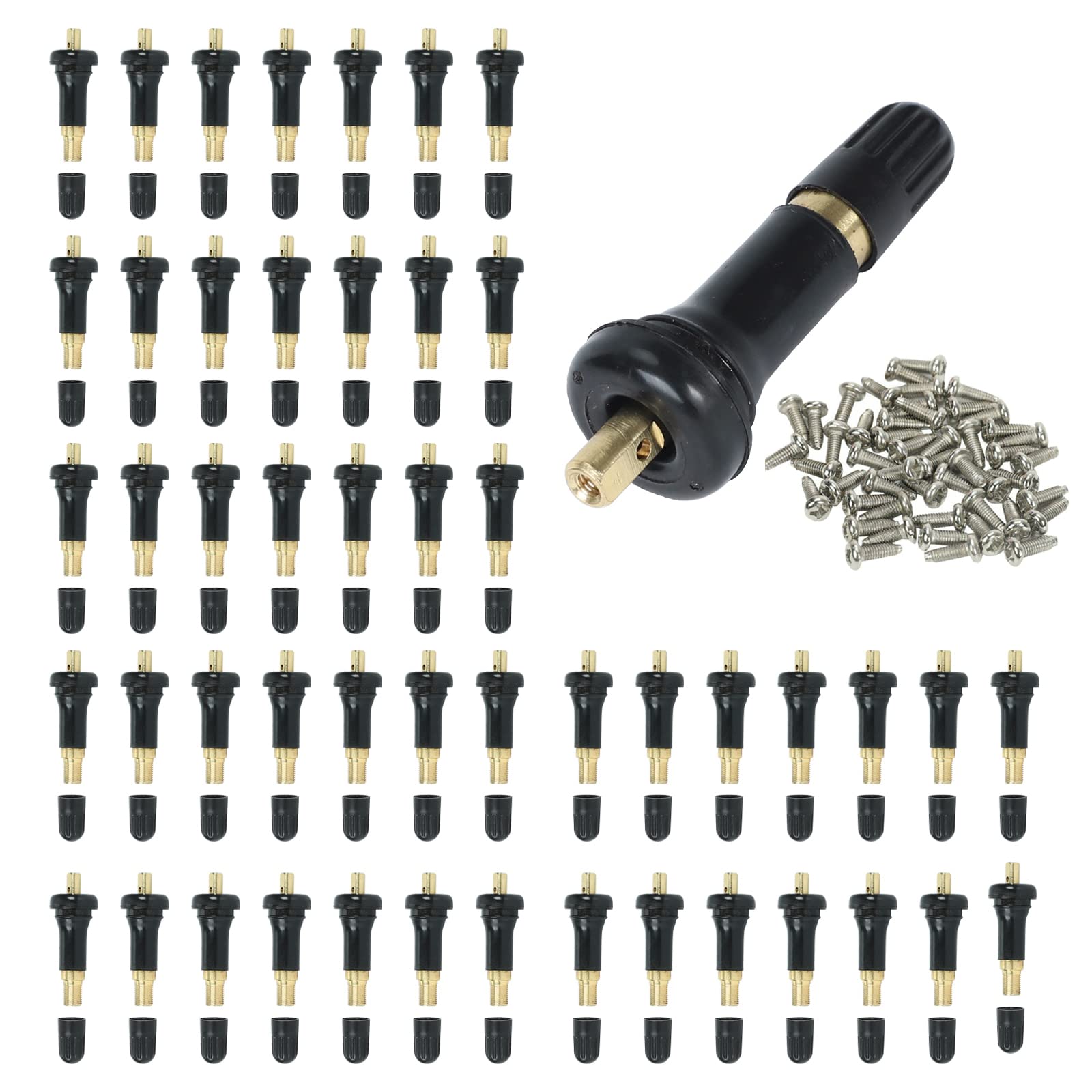 Fekuar front packaging showing 50 VS-950 valve stems and kit organization benefit