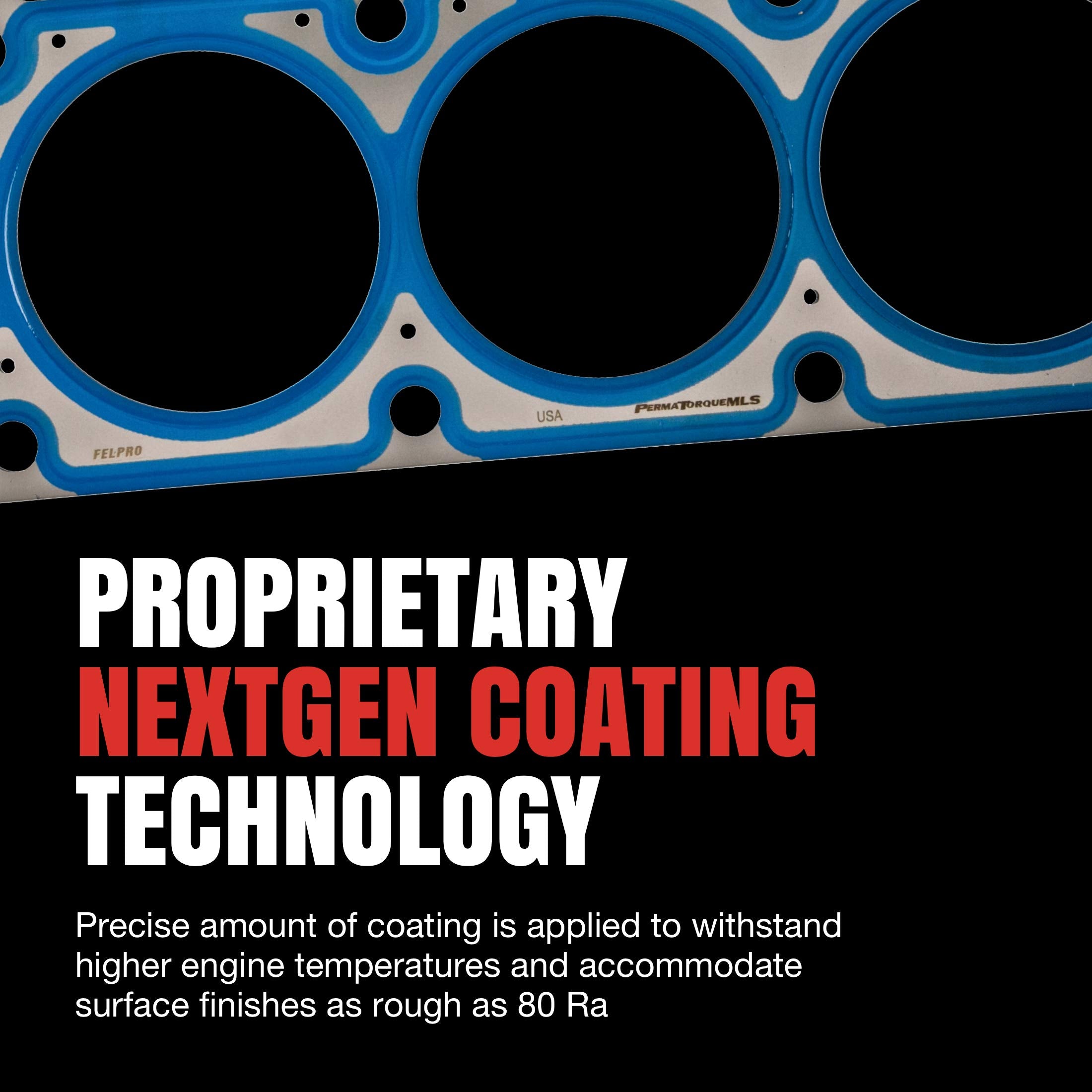 Fel-Pro embossed sealing bead texture showing improved leak resistance