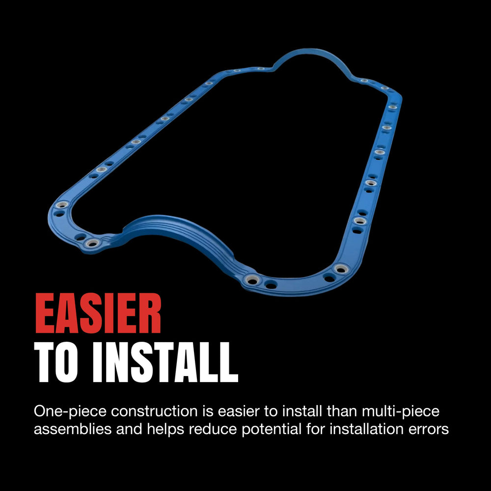Fel‑Pro installed on a Chevrolet C10 oil pan demonstrating fit and leak prevention benefit