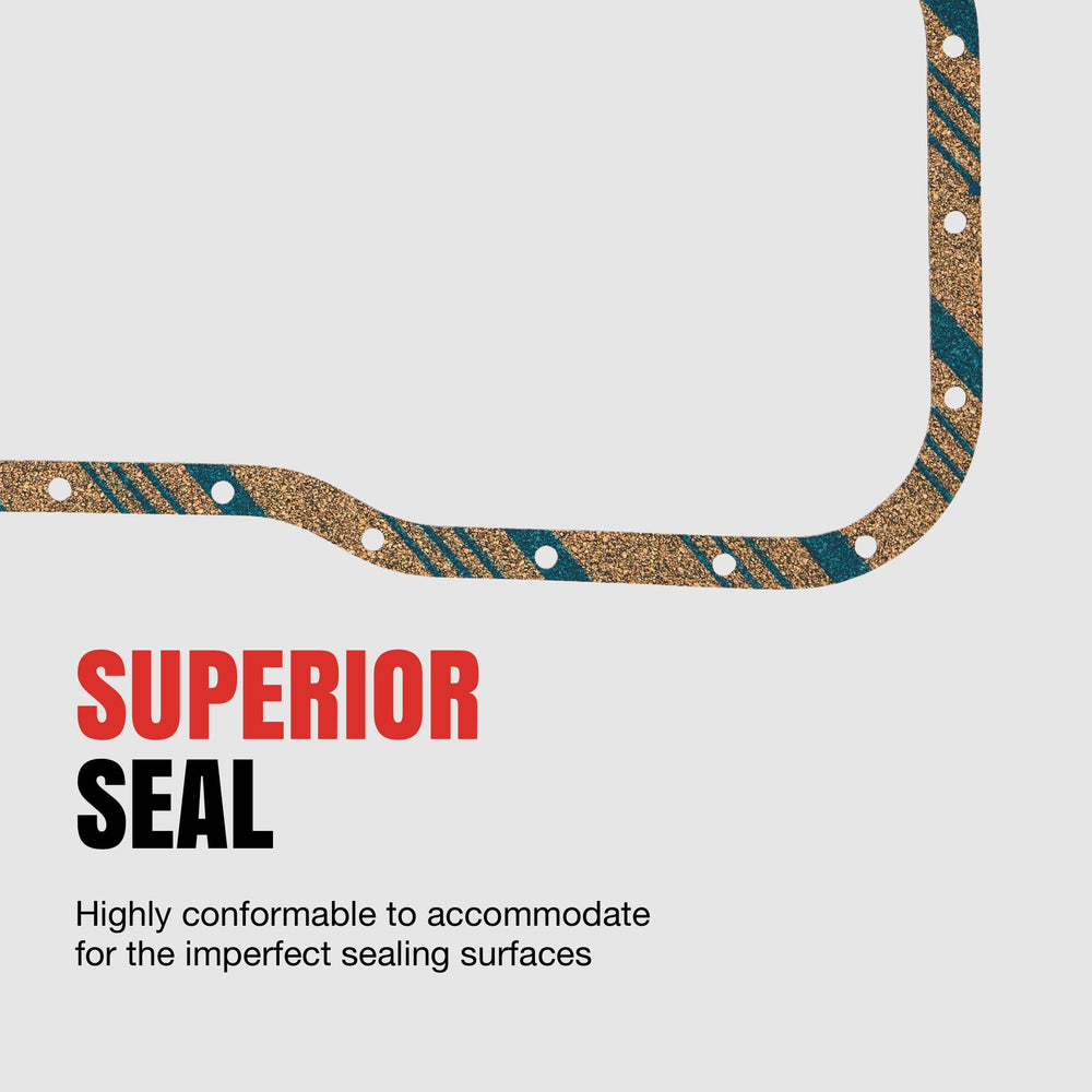 Fel-Pro oil pan gasket installed on engine showing correct fit and reduced leakage risk