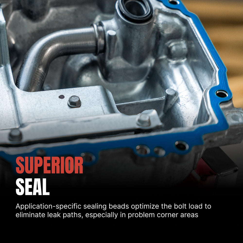 Fel-Pro gasket beside RTV tube showing cleaner installation and reduced mess