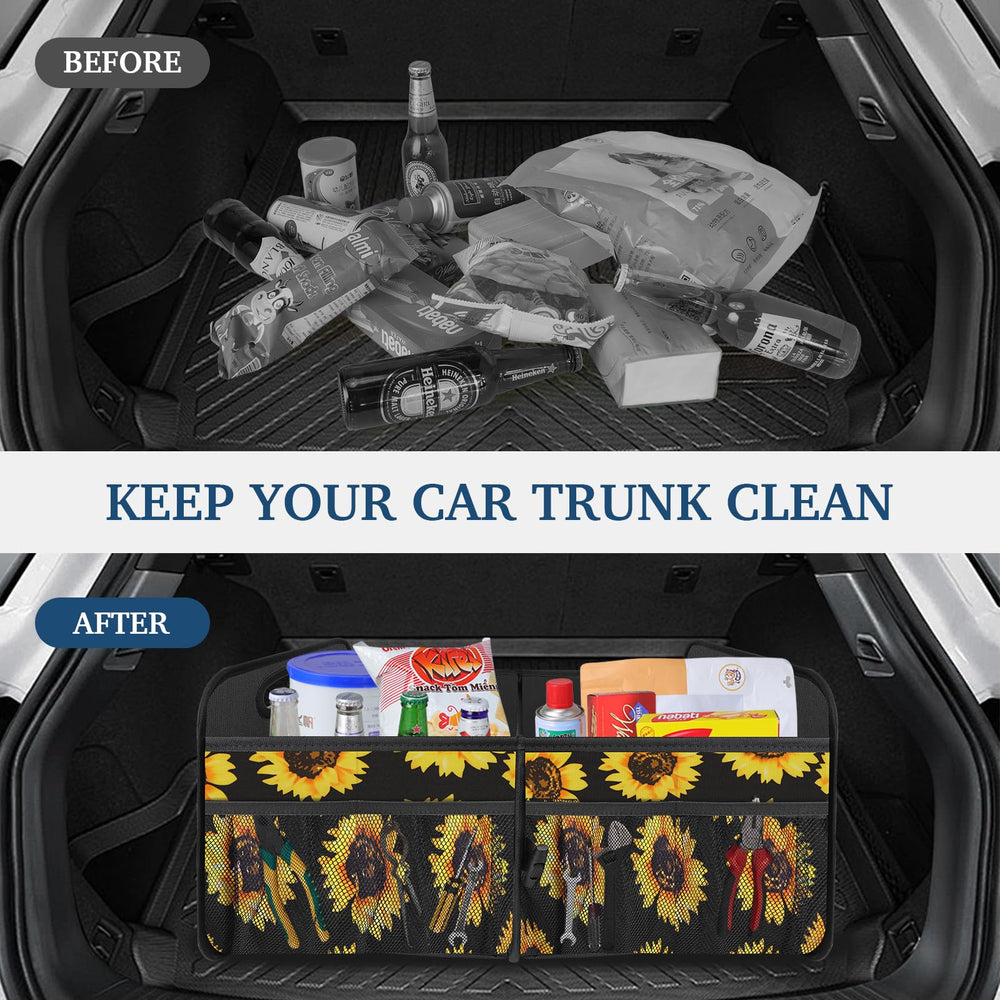 Femuar folded flat for storage saving trunk and garage space