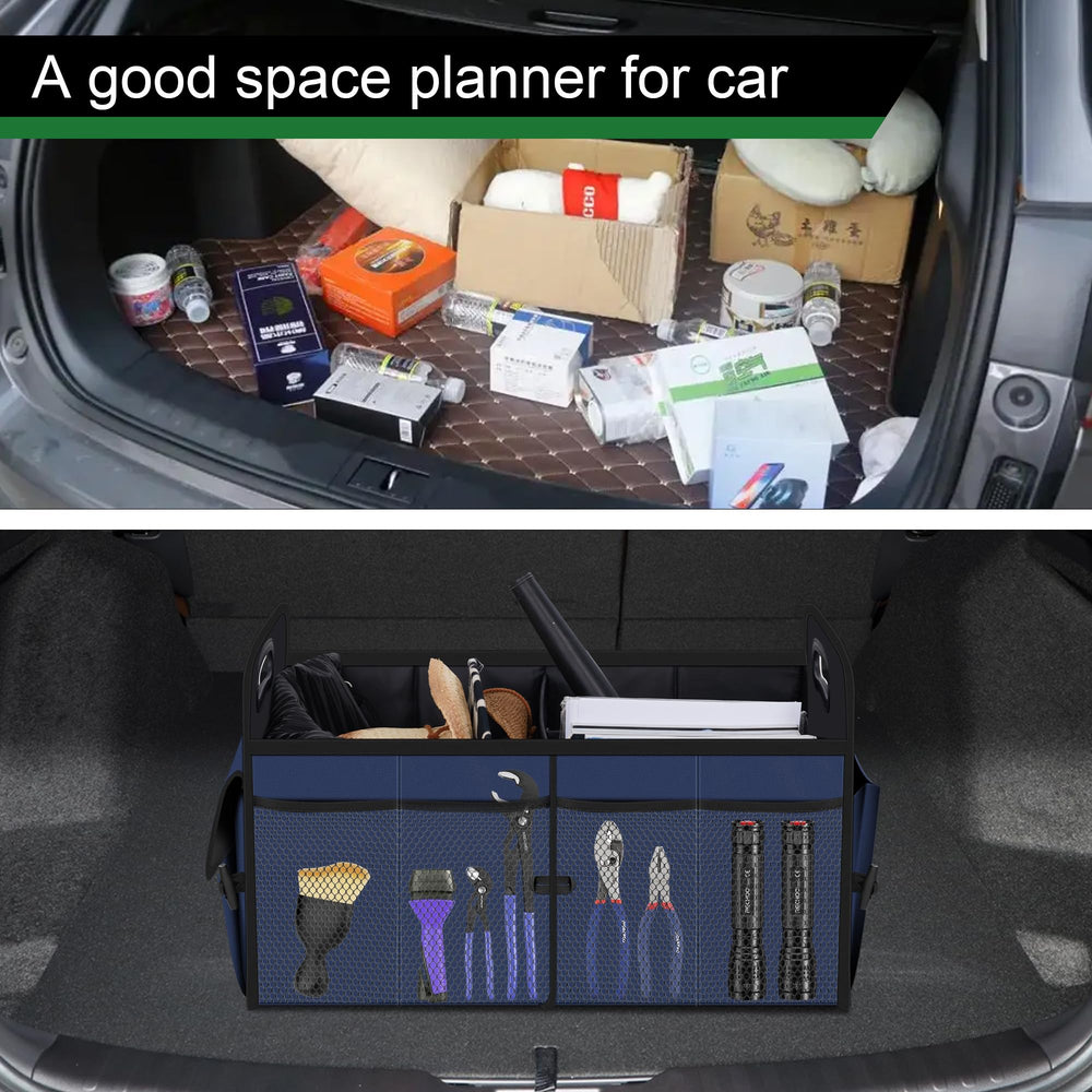 Femuar folded flat for compact storage, saving trunk space when not in use