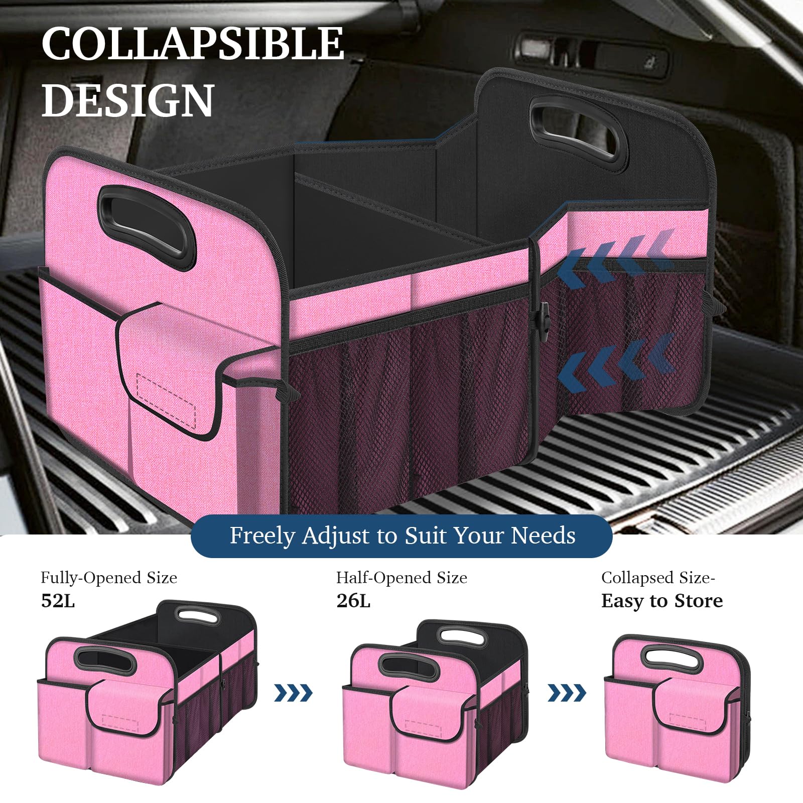 Femuar folded flat under seat showing compact storage benefit